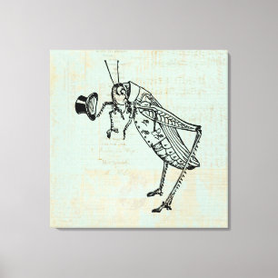 Grasshout met top-hoed canvas afdruk