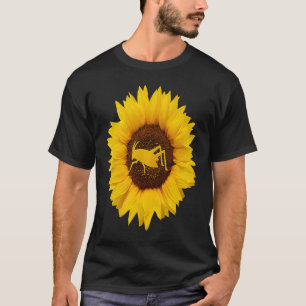 Grasshout voor vrouwelijke Mannen Katydid Sunflowe T-shirt
