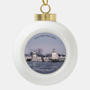 Grassy Island Range Lights Keramische Bal Ornament