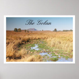Grassy Plateau and Stream, Golan Heights, Israël Poster