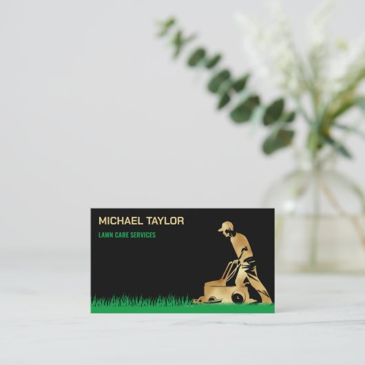 grasverzorging maaier landschap tuinieren visitekaartje (Staand voorkant)