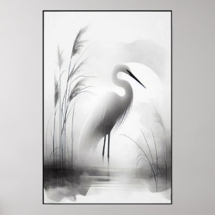 Grasvolle groet in zacht moeras poster
