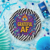 Grateful AF - Zebra Pattern - Papieren Bordje (Feest)