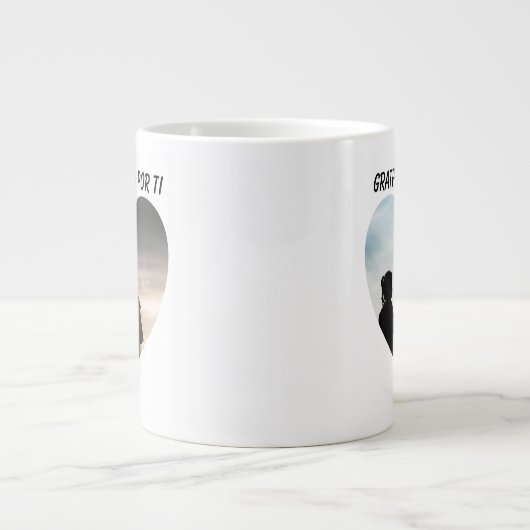 Grateful Agradecida tweetalig Moederdag hart Extra Grote Beker (Voorkant)