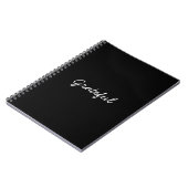 Grateful black custom casual script dankbaarheid notitieboek (Linkerzijde)