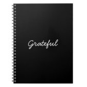 Grateful black custom casual script dankbaarheid notitieboek (Voorkant)
