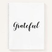 Grateful black white custom script text schattig notitieboek (Voorkant)