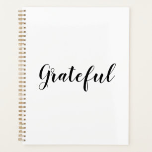 Grateful black white custom script text schattig planner