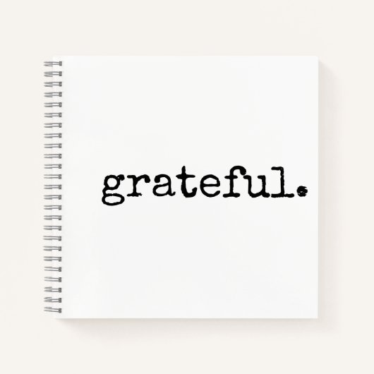 Grateful Black White Minimal Journal de Gratitude (Devant)