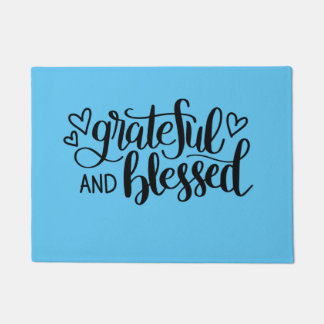 Grateful & Blessed Blue Doormat Deurmat