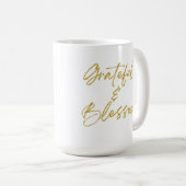 Grateful & Blessed Classique 15 oz café Mug (Devant droit)