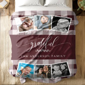 Grateful Bourgondië Plaid Herfst Familie Fotocolla Fleece Deken