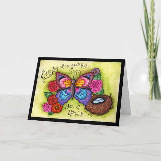 Grateful Butterfly Kaart (Voorkant)