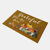 Grateful Cornucopia Thanksgiving Deurmat (Schuin)