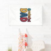 Grateful Dad Retro Bubble Letter T-shirt ontwerp_1 Spandoek (Insitu)