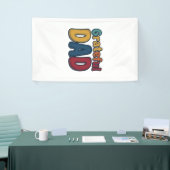 Grateful Dad Retro Bubble Letter T-shirt ontwerp_1 Spandoek (Beurs)