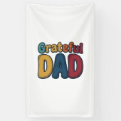 Grateful Dad Retro Bubble Letter T-shirt ontwerp_1 Spandoek (Verticaal)