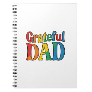 Grateful Dad Vintage Rainbow Typography Shirt_1 Notitieboek