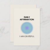 Grateful Daily Affirmation Positief Spiritueel Bedankkaart (Voorkant / Achterkant)