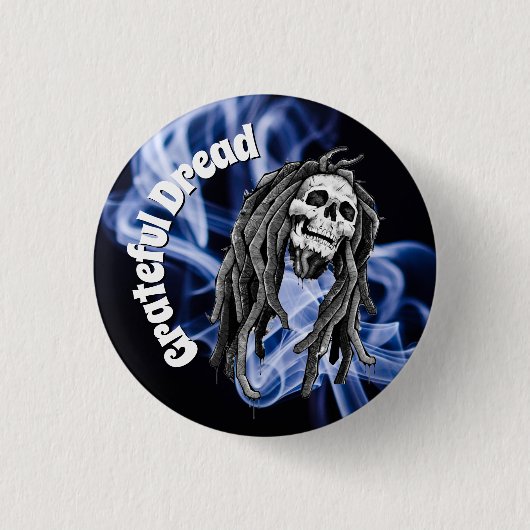 Grateful Dread Dreadlocks Smoke Funny Ronde Button 3,2 Cm (Voorkant)