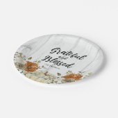 Grateful en gezegend Pompoen Herfst Thanksgiving Papieren Bordje (Gekanteld)