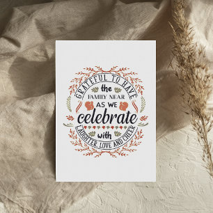 Grateful Family Celebrate Thanksgiving carte