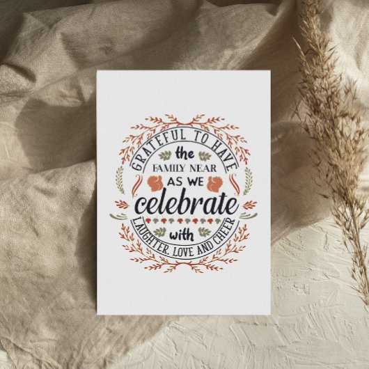 Grateful Family Celebrate Thanksgiving carte