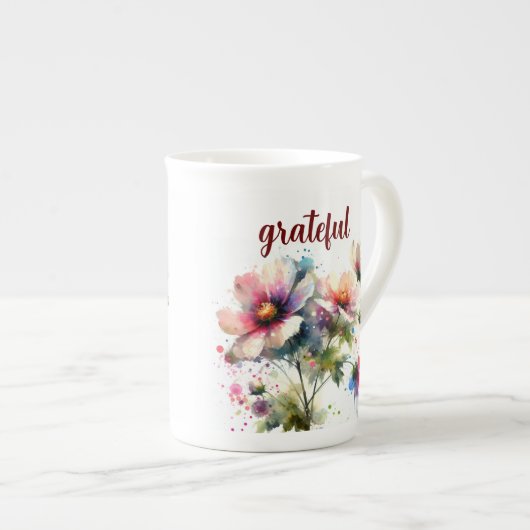 Grateful Floral Moderne Spécialité Mug (Devant droit)