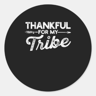 Grateful for my tribe Funny Autumn Ronde Sticker