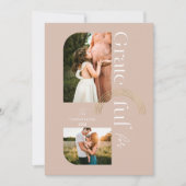 Grateful for you Modern Geometric Arch Two Photos Feestdagenkaart (Voorkant)