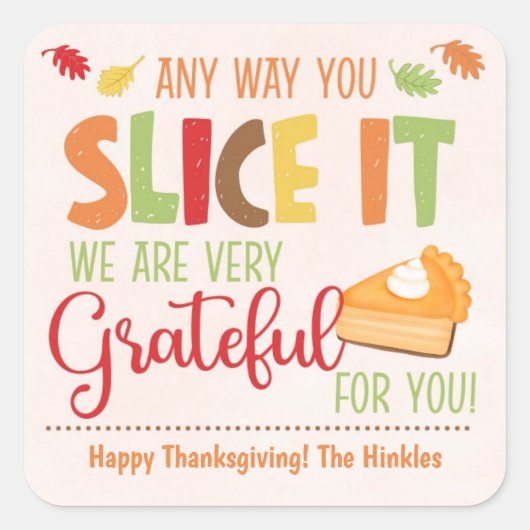 Grateful for You Thanksgiving Favor Labels (Voorkant)