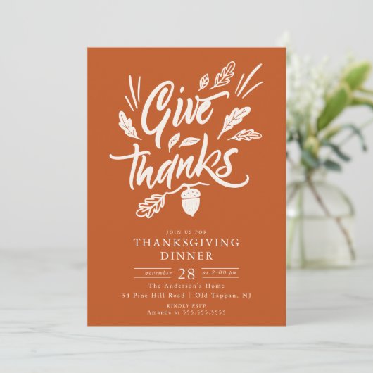 Grateful Gatherings Thanksgiving Diner Kaart (Staand voorkant)