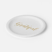 Grateful Gold Script minimalistische Thanksgiving Papieren Bordje (Gekanteld)