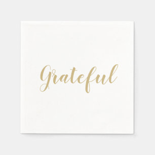 Grateful Gold script schattig Thanksgiving papier Servet