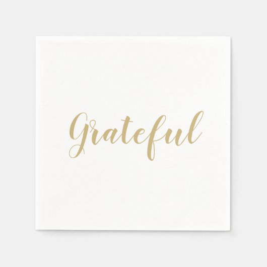 Grateful gouden script schattig Thanksgiving papie Servet (Voorkant)