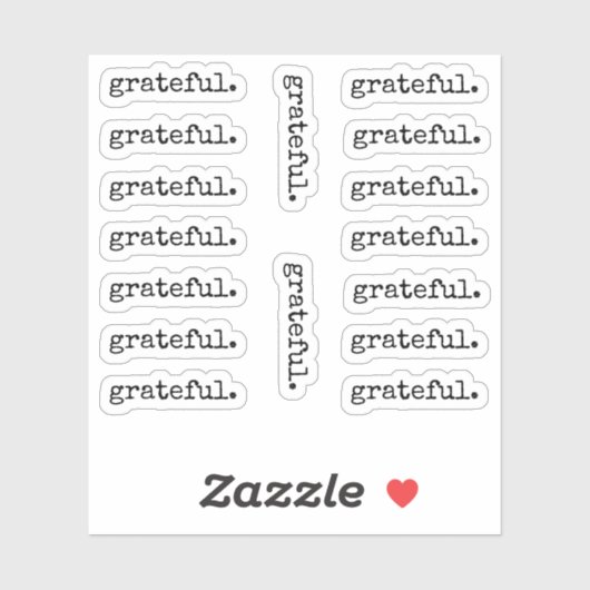 Grateful Gratitude Thanksgiving Sticker (Vel)