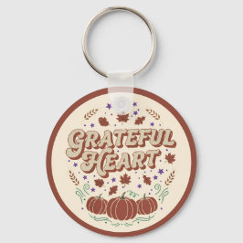 Grateful Heart Autumn Pumpkin Design Sleutelhanger