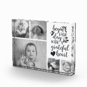 Grateful Heart Black and White Photo Collage Block Fotoblokken (Rechts)