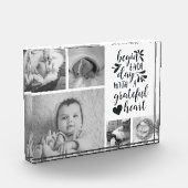 Grateful Heart Black and White Photo Collage Block Fotoblokken (Links)