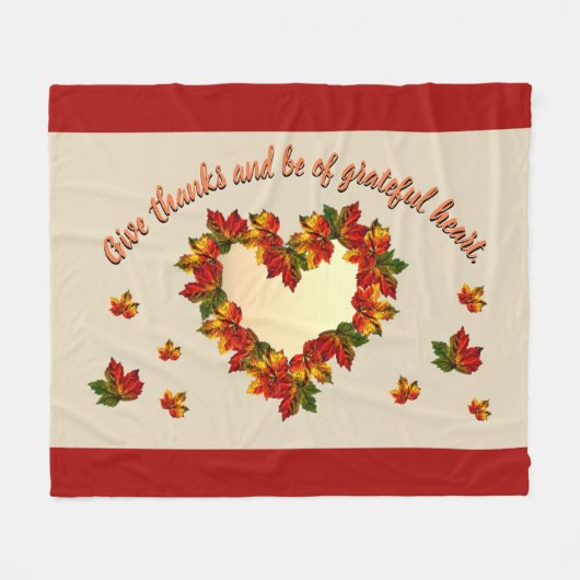 Grateful Heart Fleece Blanket Deken (Voorkant (Horizontaal))