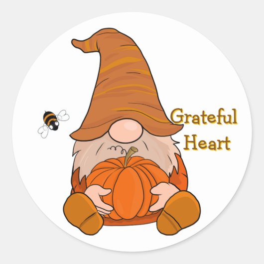 Grateful Heart Gnome Sticker (Voorkant)