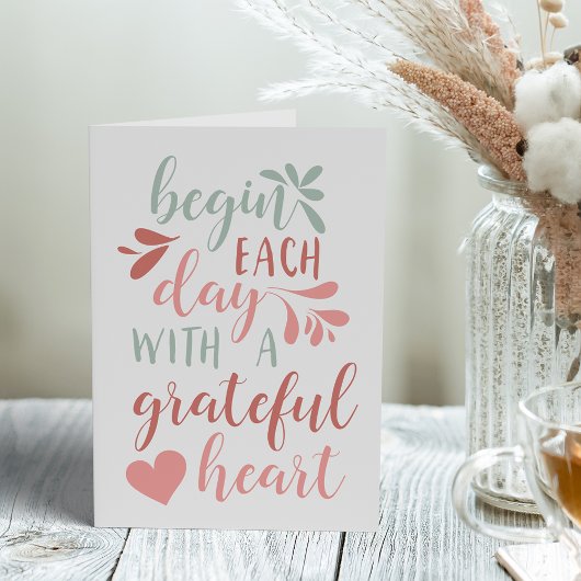 Grateful Heart | Grafiek met handschrift Kaart