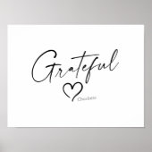 Grateful Heart | Jouw naam Minimale inkt Poster (Voorkant)