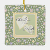 Grateful Heart Joyful Life Photo Ceramic Ornament (Voorkant)