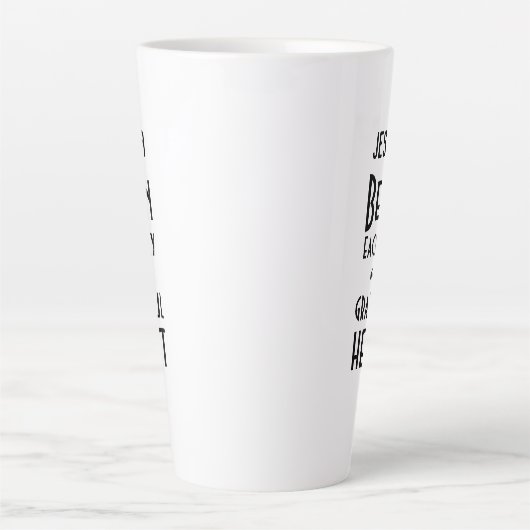 Grateful Heart Quote Monogram Name Tall Latte Mok (Voorkant)