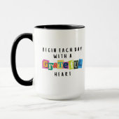 Grateful Heart Scrapbook Typography Inspirerend Mok (Links)