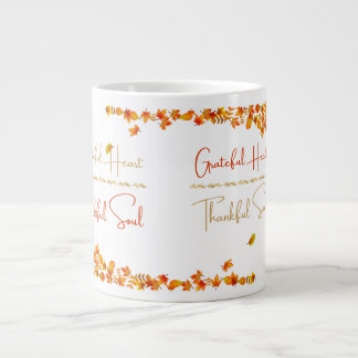 Grateful Heart Thankful Soul Mug – Minimal Fall  Extra Grote Beker