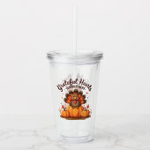 Grateful Hearts Thanksgiving Turkey Acryl Drinkbeker (Voorkant)