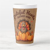 Grateful Hearts Thanksgiving Turkey Latte Mok (Voorkant)