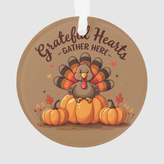 Grateful Hearts Thanksgiving Turkey Ornament (achterkant)